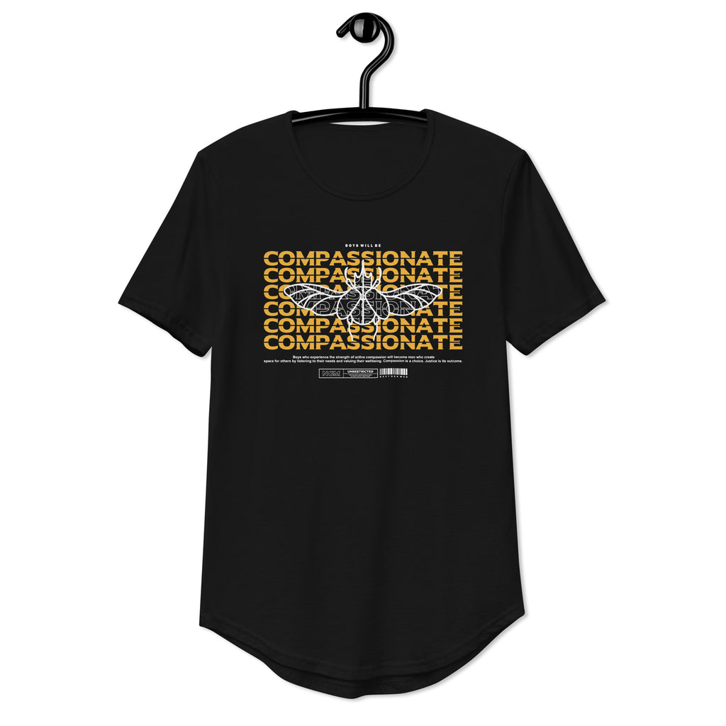 ‘Boys Will Be Compassionate’ Curved Hem T-Shirt