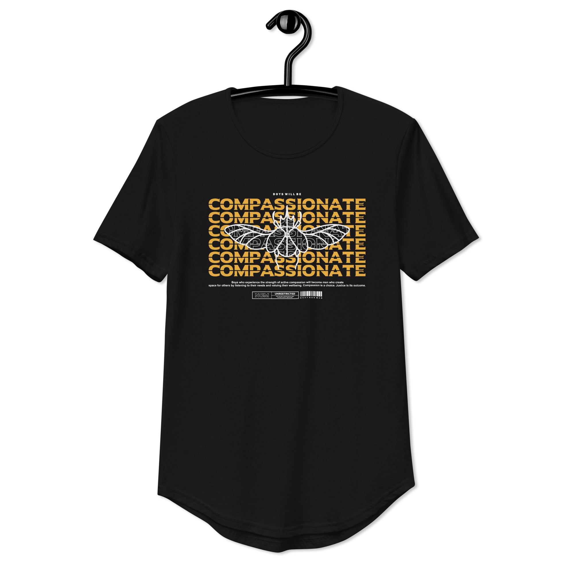 ‘Boys Will Be Compassionate’ Curved Hem T-Shirt