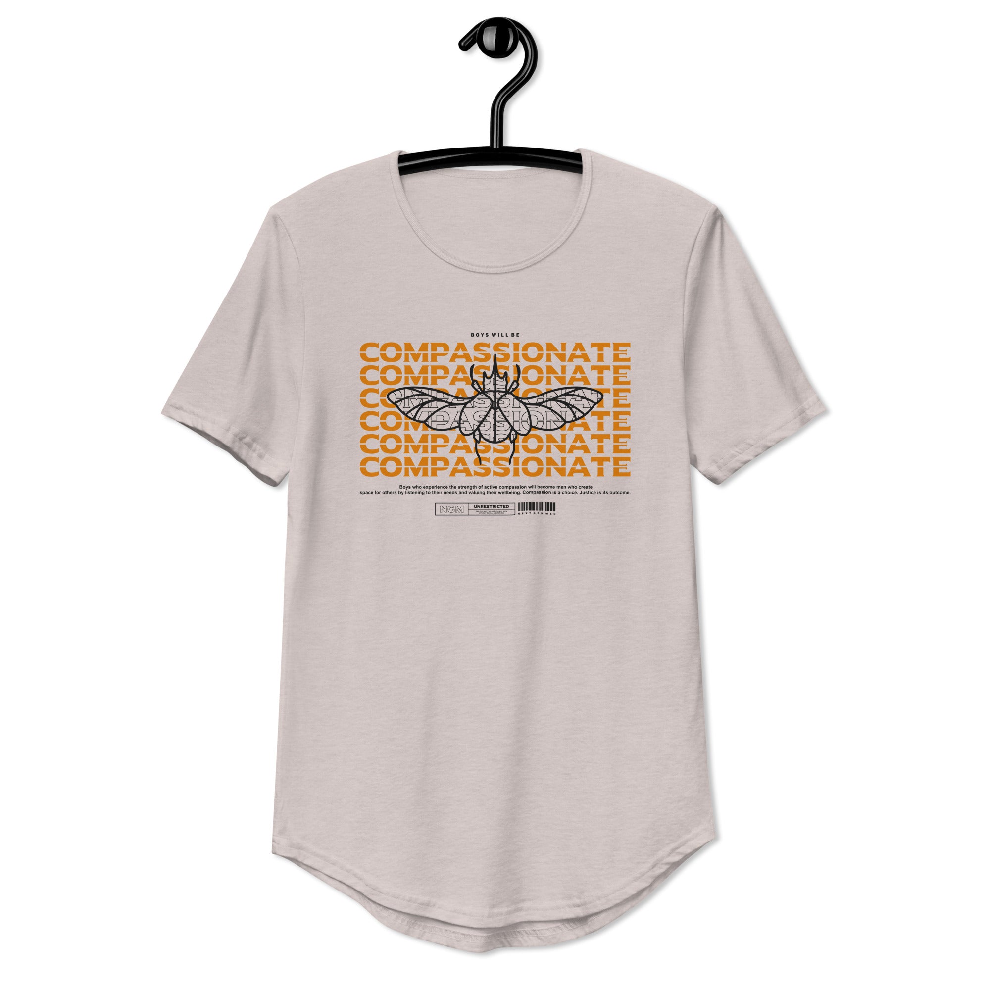 ‘Boys Will Be Compassionate’ Curved Hem T-Shirt
